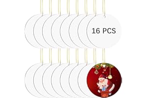 GEKIXUTP 16 pcs Metal Sublimation Ornament Blanks，Christmas Ornaments Sublimation Christma Ornament Blanks for Christmas Tree Decor Blank Ornaments，DIY Handmade Crafts Double Sided Sublimation Ornaments