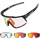 VOZAPOW Photochromic Sports Sunglasses XL for Men Women, TR90 Frame Cycling Glasses for Baseball, Running, Hiking