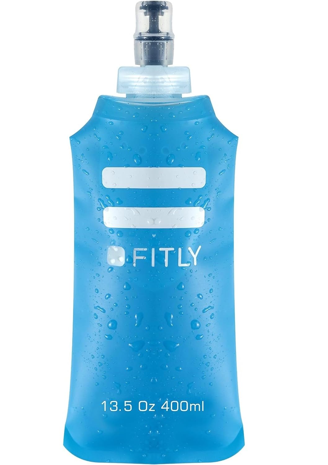 FITLY Soft Flask 400ml - Shrinks As You Drink Soft Water Bottle for Hydration On The Move - Collapsible Running Water Bottle, Hiking, Cycling - Soft Flask Running