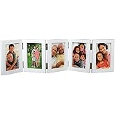 EXCELLO GLOBAL PRODUCTS Tabletop Accordion Frame: Holds Five 4x6 Photos