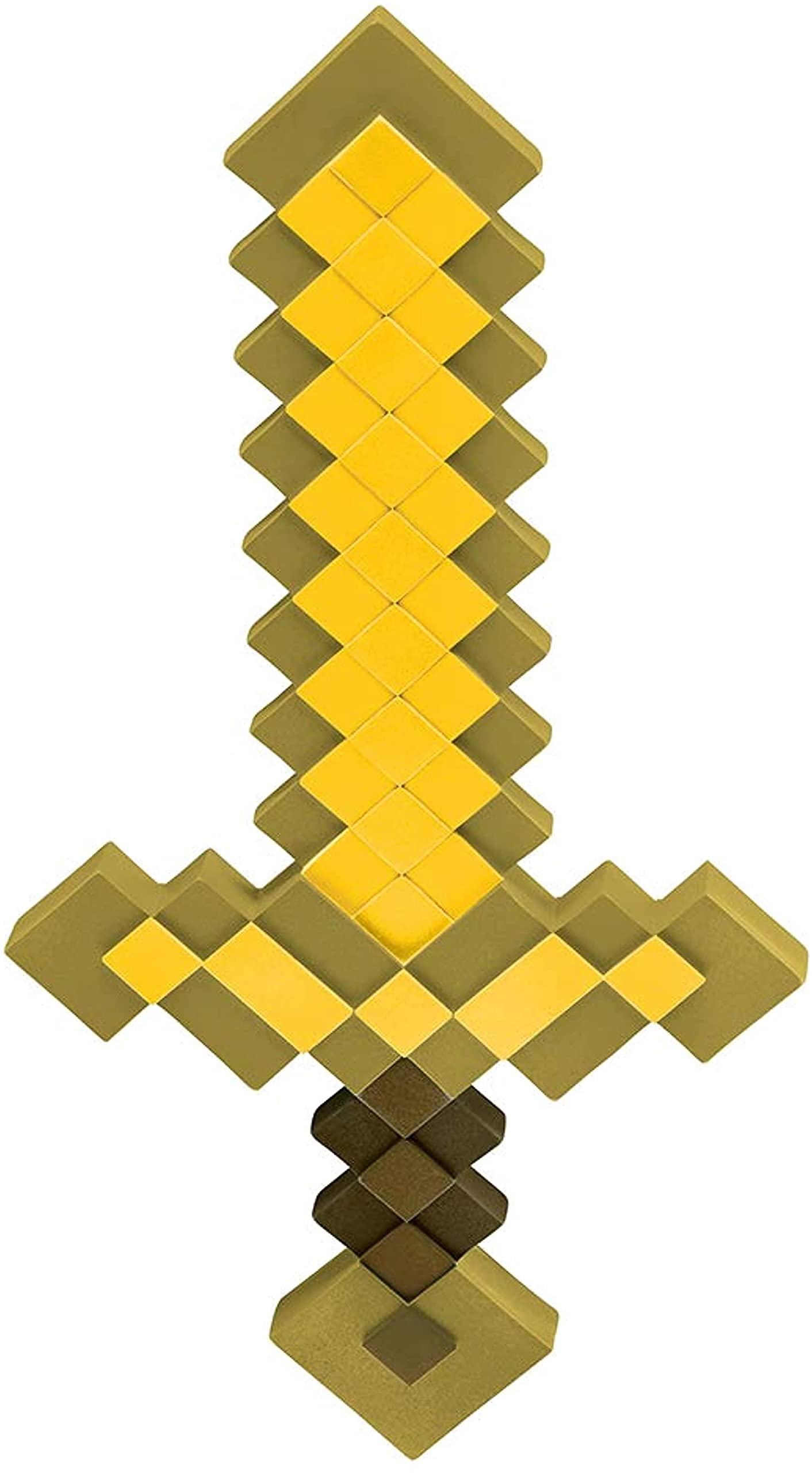 Minecraft Gold Sword Fancy Dress Accessory, Officially Licensed by Disguise, 20" / 50cm Toy Sword, Pixel Design, Inspired by Iconic Boys Game and Movie, One Size