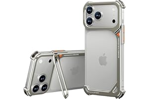 OATSBASF 9 Case for iPhone 17 Pro Max Bumper Case Metal, Aluminum Frame Slim Fit No Back Design, Compatible with MagSafe, Shockproof Protection, Minimalist Frameless Phone Case, Natural Titanium