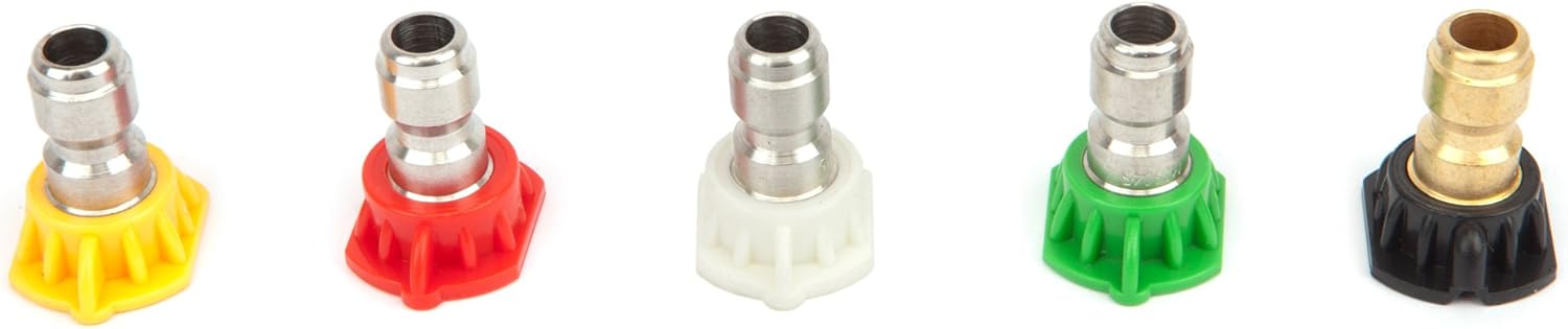 Forney 75148 Pressure Washer Accessories, Spray Nozzle Assortment, Quick Connect, 4.0mm, 5-Piece