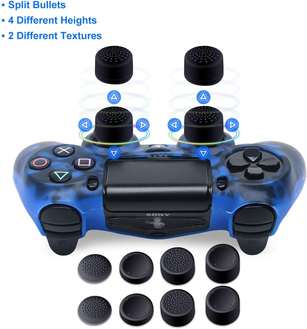 Amazon Co Jp Skins Ps4コントローラー用 Dualshock 4シリコンスキン ウォータープリントプロテクターケースセット Sony Ps4 Ps4 Slim Ps4 Pro用 2パック スカル Ps4コントローラーカバー 4ペア Ps4サムグリップ レッド ブルー ゲーム