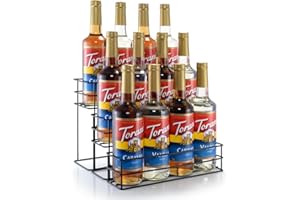 kimilus 12 Bottle Capacity Coffee Syrup Organizer 3 Tier Coffee Syrup Stand Shelf for Coffee Bar Kitchen Small Wine Rack for Bar Family Storage for Syrup Wine Dressing