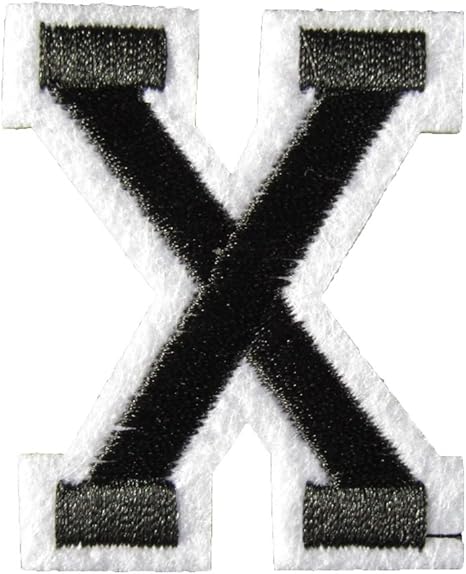 Amazon Co Jp アイロンワッペン アルファベット 黒 X ホーム キッチン
