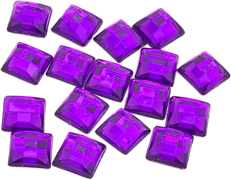 EIMASS50 x Square Shape, EIMASS® Acrylic Rhinestones, Embellishment, DIY Craft (Amethyst Purple, 12mm)