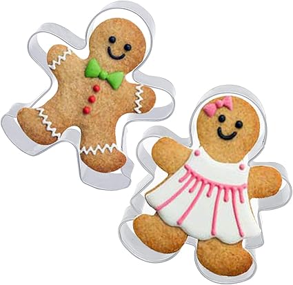 Amazon ジンジャーブレッドマン クッキーカッター クリスマスクッキーカッター ジンジャーブレッド装飾 ミニクッキーカッター メタルクッキーカッター 女の子クッキーカッター 2個 ステンレススチール Jieyala クッキー型
