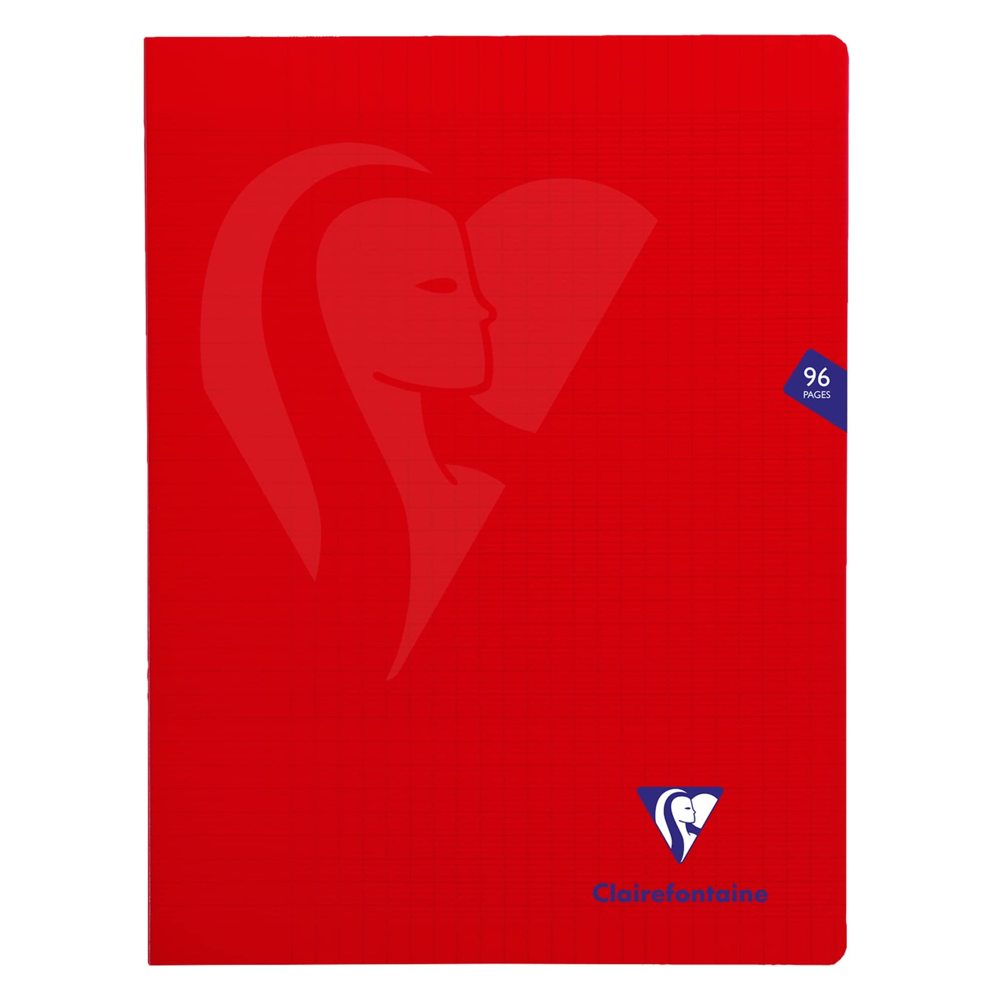 Clairefontaine 333361C - One Set of 10 Red Mimesys Stapled Notebooks - Dimensions: 24 cm x 32 cm - 96 Seyes Ruled Pages - White Paper 90 g - Polypro Cover