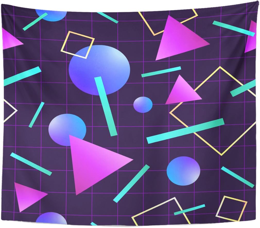 Amazon Com Emvency Tapestry Vaporwave 80 S Style Retro 1980s Home Decor Wall Hanging For Living Room Bedroom Dorm 60x80 Inches Home Kitchen