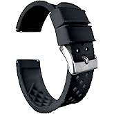 BARTON WATCH BANDS, 24mm Black - Tropical-Style 2 Watch Bands - Quick Release - Choose Strap Color & Width