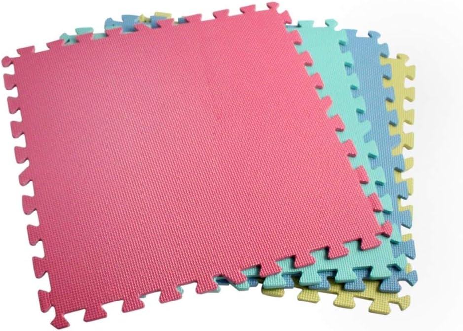 16 Piece EVA Foam Floor Interlocking Excercise Activity Gym Mat Puzle Set - 64 Sq Ft