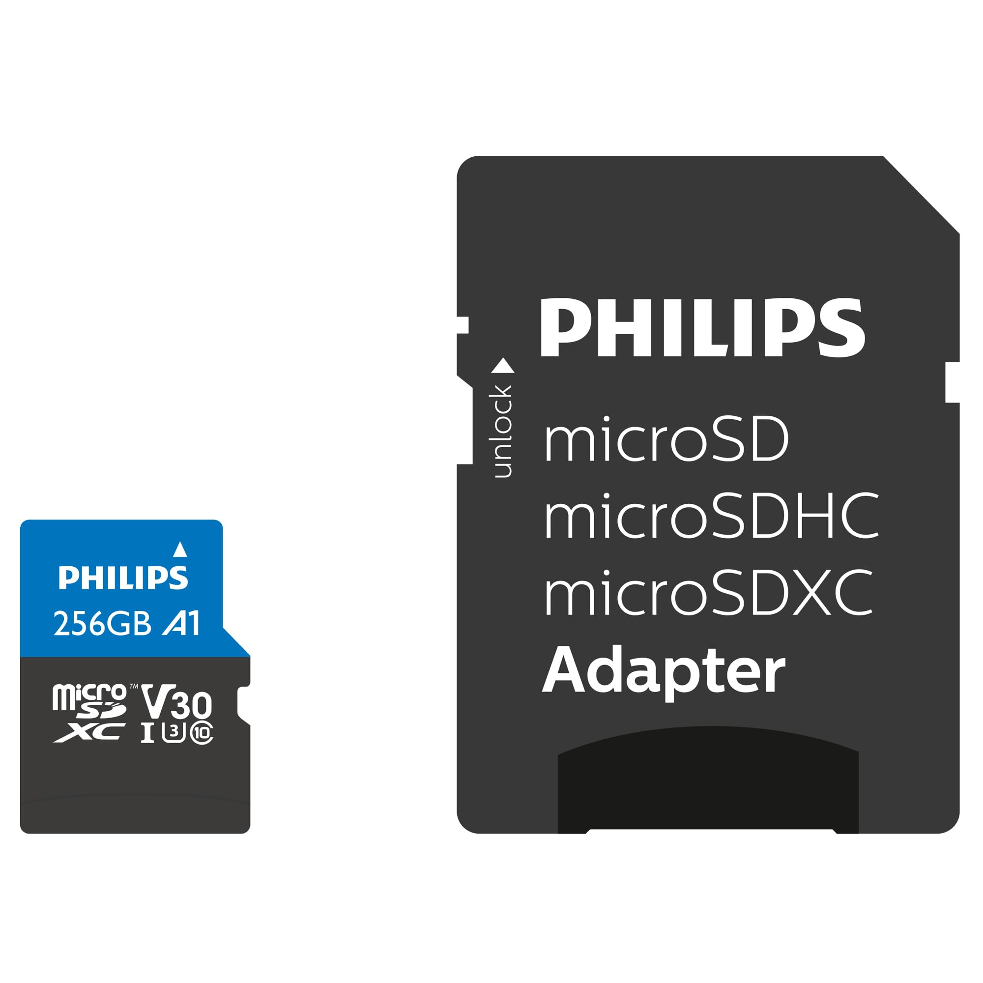 Scheda microSDXC Philips 256GB Classe 10, UHS-I U3, 4K