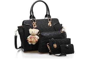 YOUNXSL Women's Fashion Handbags Tote Bags Shoulder Bag Top Handle Satchel Purse Set 4pcs