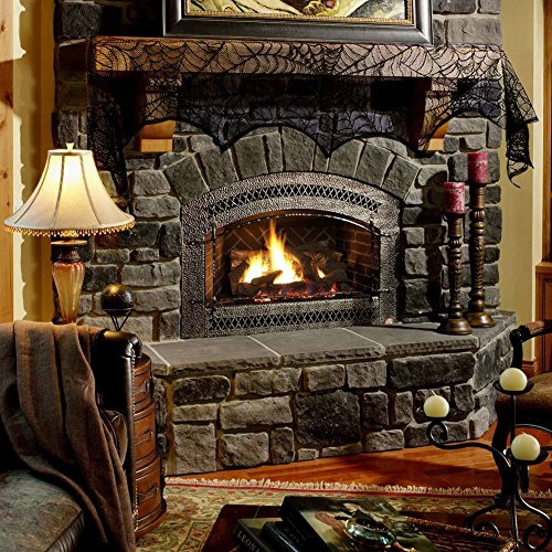 Luditek Halloween Decorations Halloween Fireplace Decor Spiderweb Mantle Scarf Cover Festival Party Supplies 18” x 96” Indoor Outdoor - Thumbnail 4