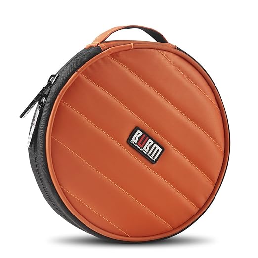 title=BUBM Custodia CD / DVD / Blu-Ray, Borsa porta CD in Nylon per 32 cd, Arancia