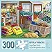 Bits and Pieces - 300 Large Piece Jigsaw Puzzle for Adults - Summer Planting Shed, Dog and Puppy - by Artist Joseph Burgess - 300 pc Jigsaw