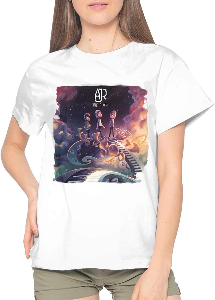 Ajr The Click Fashion Short Sleeve Round Neck Music Band T Shirts Black
