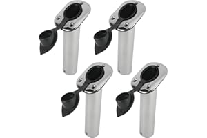 YaeMarine 4Pcs Stainless Steel Rod Holders with Rubber Cap, Liner, Gasket