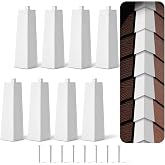 Therwen 8 Pcs White Aluminum Siding Corners Outside | 8 Inch Aluminum Siding Corner Caps, Smooth Siding Trim, Mobile Home Exterior Corners, House Siding Trim and Repair Projects