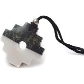 Peruvian Chakana Necklace - Black &amp; White Stone