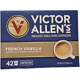 Victor Allen Indulgent French Vanilla Cappuccino Single Serve Cups BUNDLE - 42 Count w/ 5 RECIPES (Package May Vary)