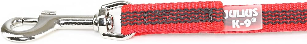 Julius-K9 Color & Gray Super-Grip Leash 14 mm x 2 m Red-Gray