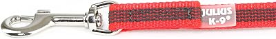 Julius-K9 Color & Gray Super-Grip Leash 14 mm x 2 m Red-Gray