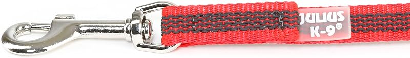 Julius-K9 Color & Gray Super-Grip Leash 14 mm x 2 m Red-Gray