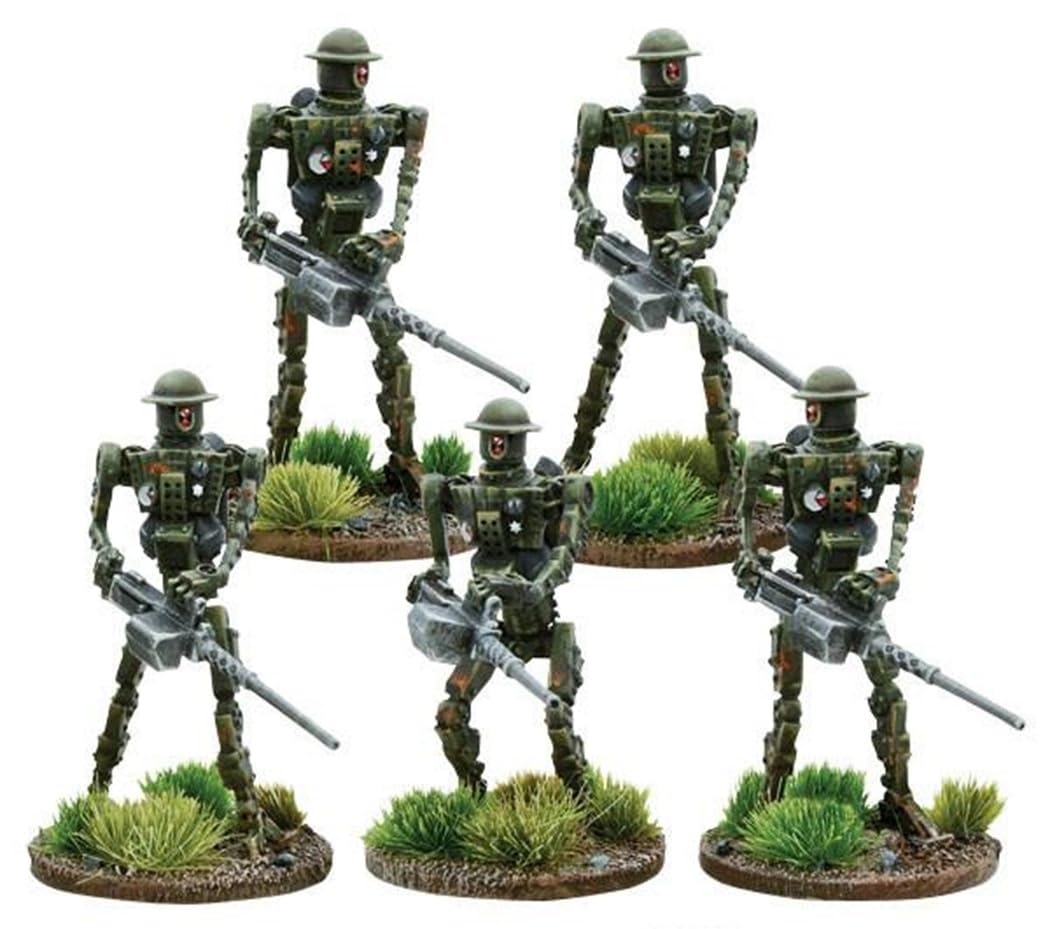 Automated Infantry MK1 with HMG British Commonwealth Miniatures for Konflikt 47 Highly Detailed 28mm Scale Miniatures by Warlord Games