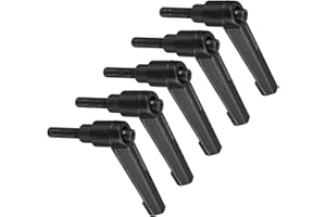 CoCud Clamping Lever Handles, M6 x 20mm Male Thread, Adjustable Quick Release Locking Rotating Bolt Knobs Black - (Applications: for Lathe Machinery), 5-Pieces