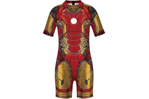 Plustrong Kids Girls Boys 3D Print One Piece Swimsuits Short Sleeve Rashguard Shirts Bathing Suit 5-12 Years