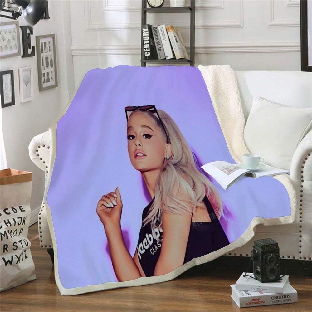 Yoin Celebrity Ariana Grand Design Blanket Plush 3d Printed for Adults Sofa Sherpa Fleece Bedspread Wrap Throw Blanket Microfiber -14,Yellow,130x150cm