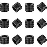 UNICRAFTALE 12Pcs Paracord Bead Stainless Steel Column Spacer Beads Black Grooved Tube Lanyard Beads Metal 7mm Large Hole Loose Bead for DIY European Bracelet Necklace Jewelry Making