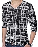 QZUnique Men's Plus Modern V-Neck Long Sleeve T-shirt