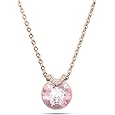 Swarovski Birthstone Pendant Necklace Collection, Square-Cut Stone and Crystals, Rhodium Finish