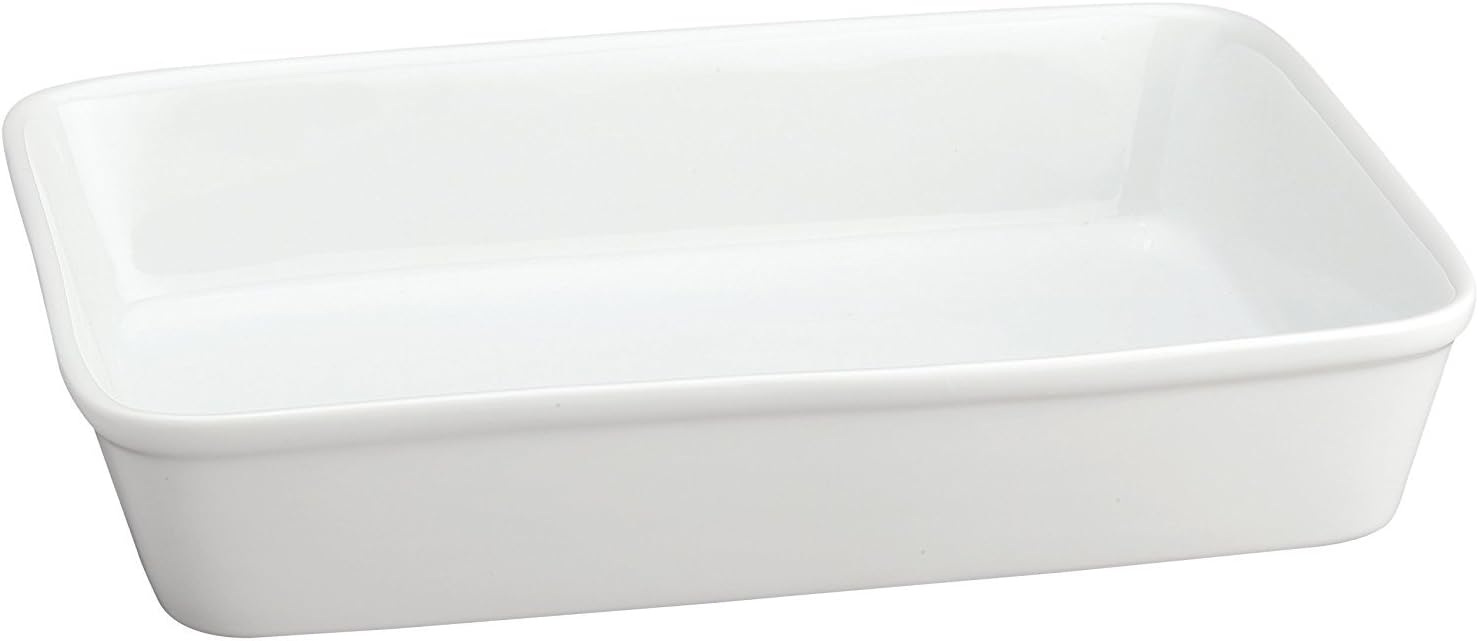 HIC Oblong Rectangular Baking Dish Roasting Lasagna Pan, Fine White Porcelain, 13-Inches x 9-Inches x 2.5-Inches, 13 x 9