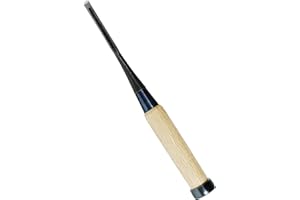 KAKURI Japanese Mortise Chisel for Woodworking 1/4" (6mm), Made in JAPAN, Wood Chisel Oire Nomi, Razor Sharp Japanese High Carbon Steel Blade, White Oak Wood Handle