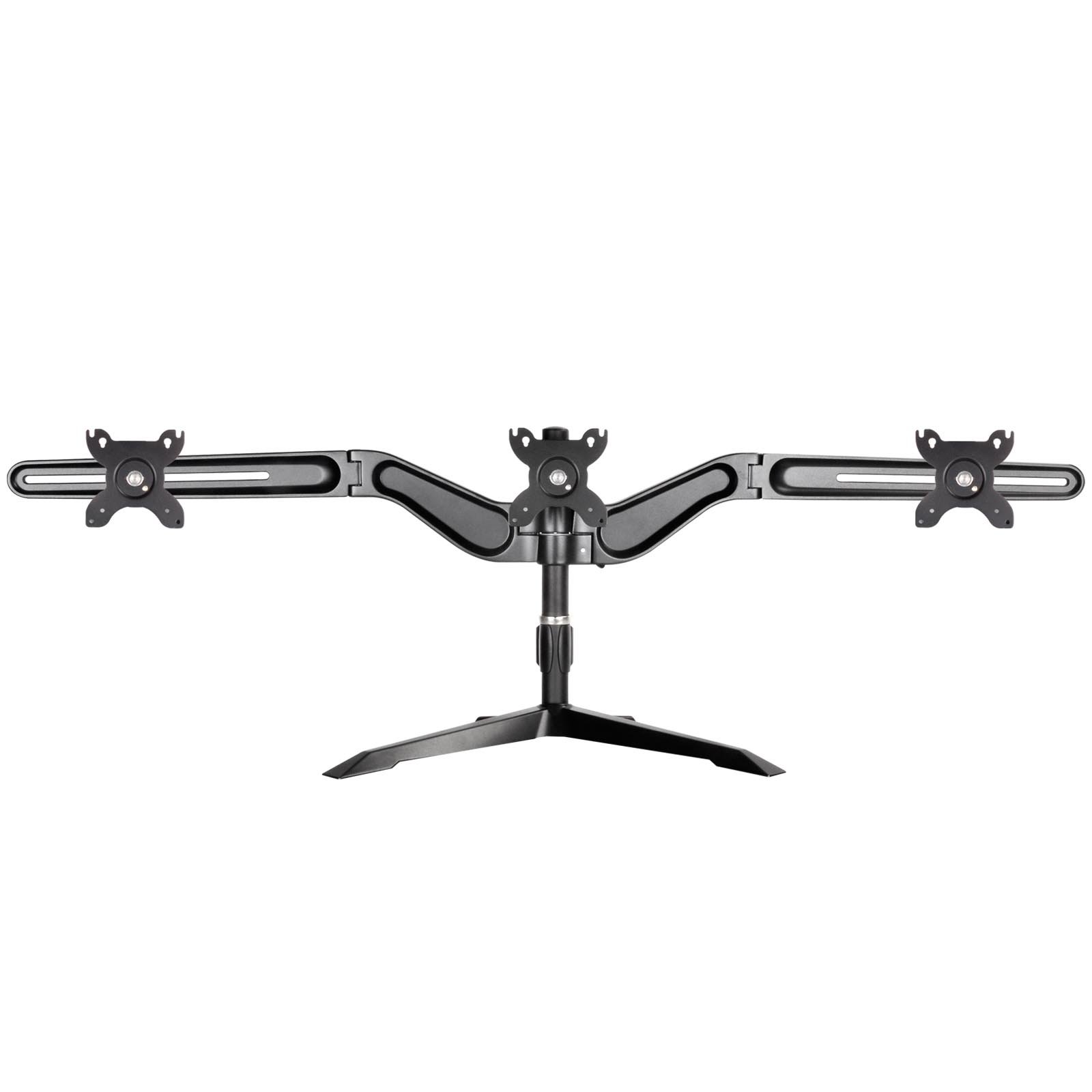 SilverStone SST-ARM31BS - Triple Three Arm LCD/LED Monitor Desk Mount Bracket Stand, up to 24 Inch, with Tilt & Swivel (Tilt ±15°|Swivel ±15°|Rotate 360°), black