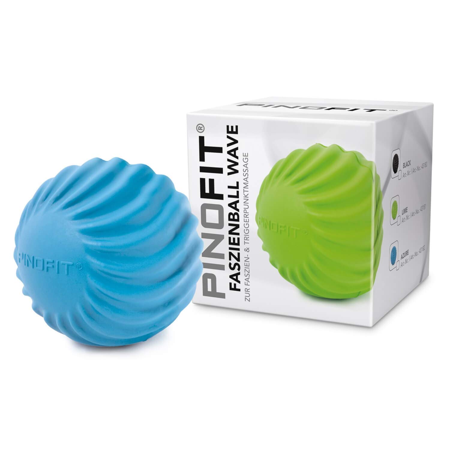 Pinofit fascia ball wave for self massage and treatment of connective tissue in various trendy colours, blue