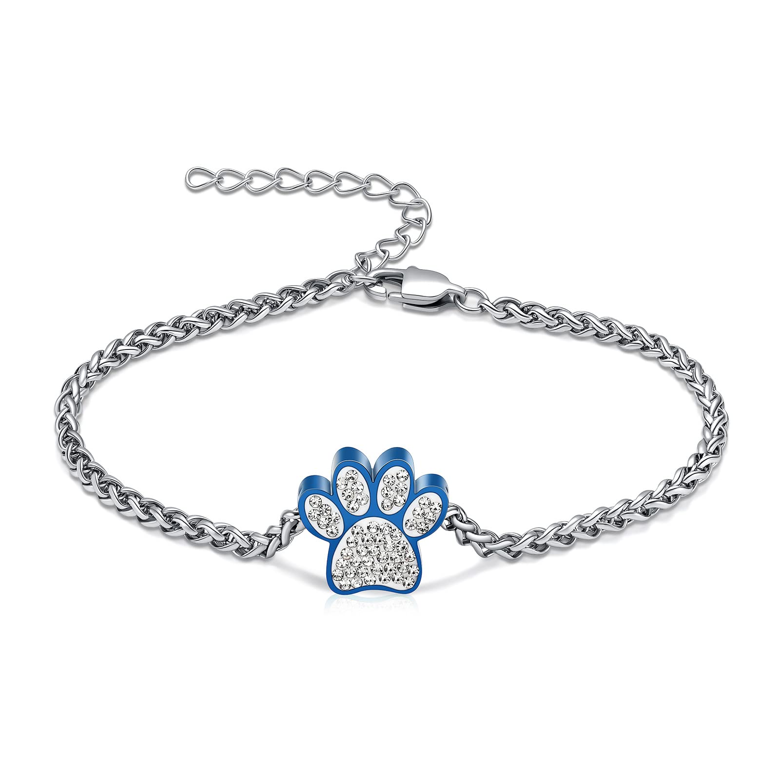 VCCWYQK Urn Bracelet for Ashes Dog/Cat Paw Print Bracelets Cremation Jewelry for Ashes Adjustable Memorial Keepsake Cremation Bracelets Jewelry Gifts for Women