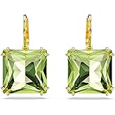 Swarovski Millenia Drop Earrings, Square Cut, Green Crystal, Gold-tone Finish