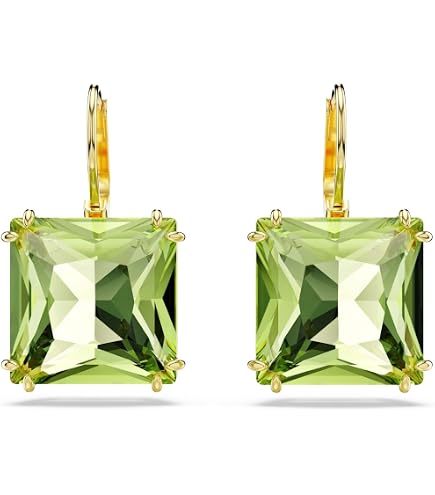 Amazon.com: Swarovski Millenia Earrings, Square cut crystal, Blue