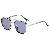 FEISEDY Polarized Aviator Sunglasses for Men Square Retro Metal Frame UV 400 Protection TAC Lens B0329
