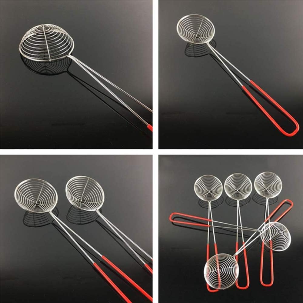 Nuluxi Stainless Steel Colander Sieve Kitchen Tool Stainless Steel Hot Pot Colander Stainless Steel Wire Skimmer Spoon with Handle Suitable for Hot Pot Eating Soup Draining and Pearl Food (6 Pieces) - Image 3