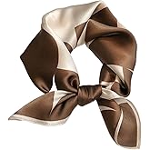 Aufeel Women's 100% Pure Mulberry Silk Small Square Scarf - Neckerchief Women - Silk Headscarf - 21" x 21"
