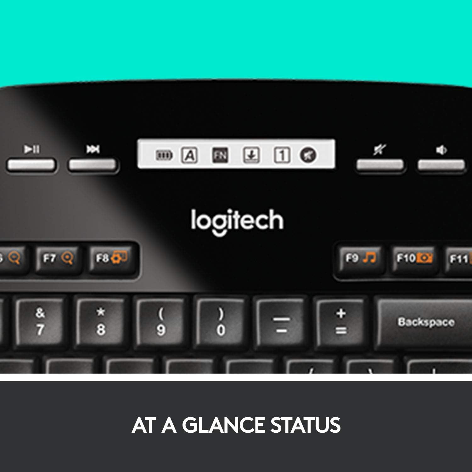 Logitech MK710 Wireless Keyboard and Mouse Combo — Includes Keyboard and Mouse, Stylish Design, Built-In LCD Status Dashboard, Long Battery Life: Electronics