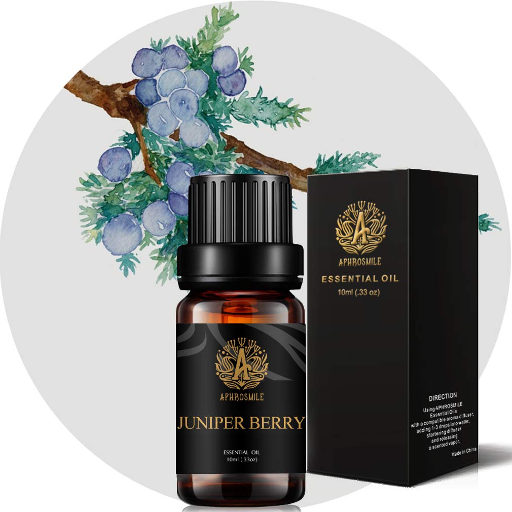 Aphrosmile 100% Pure Aromatherapy Juniper Berry Essential Oil for Diffuser, Humidifier, 10ml Therapeutic Grade Juniper Berry Oil