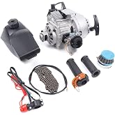 YUNLAIGOTOP 49cc 50cc 2 Stroke Engine Motor Kit, Pull Start Engine Motor Kit, Single Cylinder Engine with Air Forced Cooling, Starter Engine for Pocket Bike/Mini Dirt Bike/ATV/Scooter