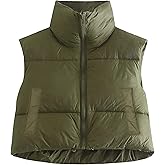 Aopwsrlyi Women/Girls Winter Crop Vest Lightweight Sleeveless Warm Outerwear Puffer Vest Padded Gilet